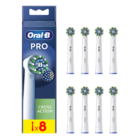 Oral-B | Replaceable toothbrush heads | EB50RX-8 Cross Action Pro | Heads | For adults | Number of brush heads included 8 | Whit