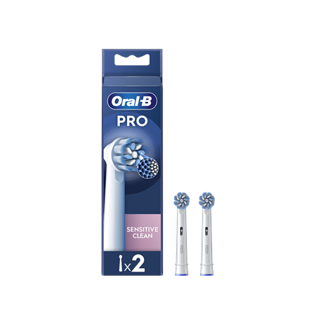 Oral-B | Replaceable toothbrush heads | EB60X-2 Sensitive Clean Pro | Heads | For adults | Number of brush heads included 2 | Wh