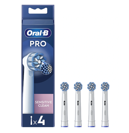 Oral-B | Replaceable toothbrush heads | EB60X-4 Sensitive Clean Pro | Heads | For adults | Number of brush heads included 4 | Wh