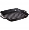 Staub Square Cast Iron Grill Pan with Two Handles - 33 cm, Black