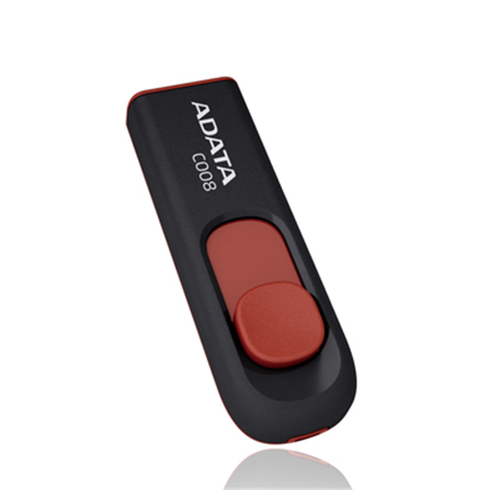 A-DATA Classic C008 8GB Black+Red USB Flash Drive, Retail