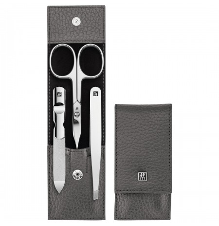 Zwilling Classic Inox Travel Set – Leather Case, 3 Pieces - Grey