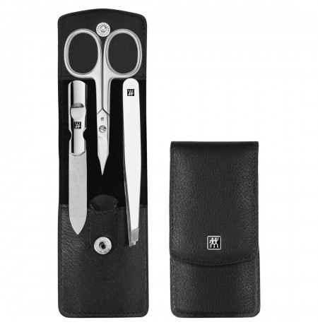 Zwilling Classic Inox Travel Set - Leather Case, 3 Pieces - Black