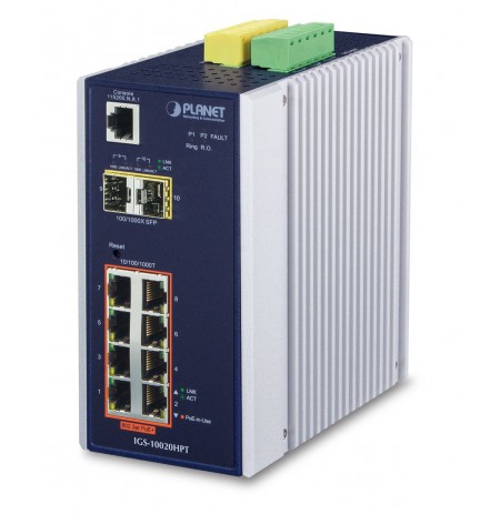 PLANET IGS-10020HPT network switch Managed L2+ Gigabit Ethernet (10/100/1000) Power over Ethernet (PoE) Black, White