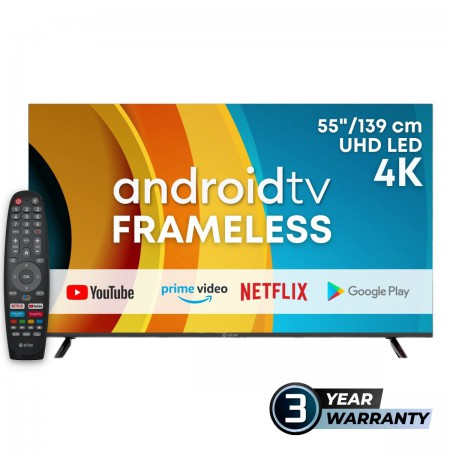 eSTAR Android TV 55"/140cm 4K UHD LEDTV55A1T2 Black