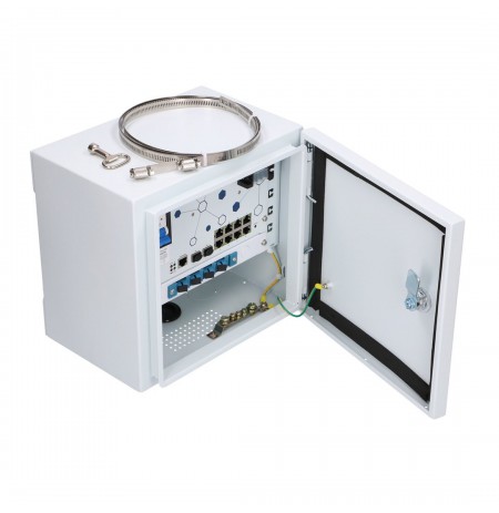 Extralink Minos | Outdoor PoE Switch | 8x RJ45 1000Mbps PoE, 2x SFP, 200W, L2, active cooling