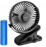 Desk fan with clip 10cm USB+battery black
