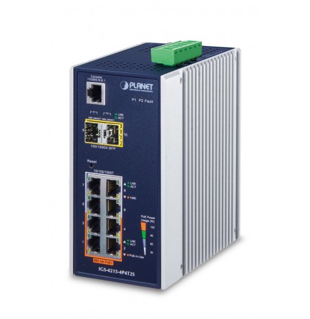 PLANET IGS-4215-4P4T2S network switch Managed L2/L4 Gigabit Ethernet (10/100/1000) Power over Ethernet (PoE) Blue, White