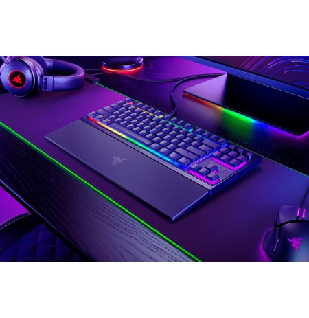 Razer Ornata V3 Tenkeyless Laidinė žaidimų klaviatūra, Low-profile, RGB LED, USB QWERTY, US, Juoda