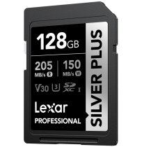 Lexar SDXC Professional SILVER Plus UHS-I/U3/A2/4K R205/W150 (V30) 128GB