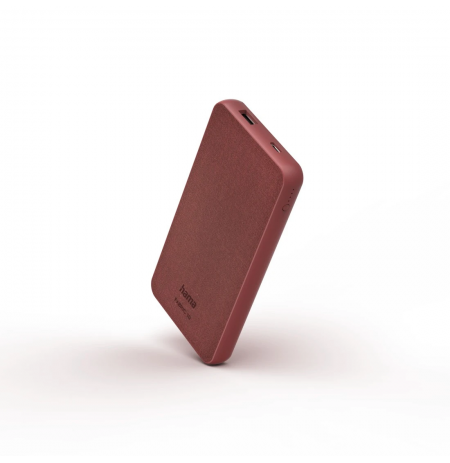 Hama 00201657 Fabric 10 Power Pack 10000 mAh, Chili Red