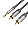 Vention 2xRCA cable (Cinch) jack to 3.5mm BCFBD 0.5m (black)