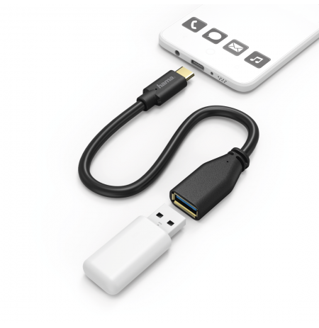 Hama 00178258 Cable Adapter OTG USB Type-C 15cm, Black