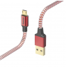 Hama 00178288 Reflective Charging/Data Cable, Micro-USB 1.5m Red