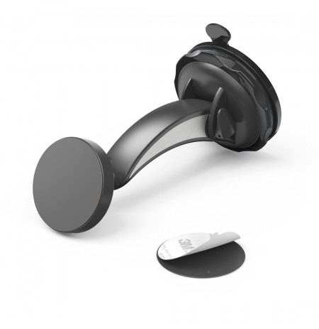Hama 00201512 Magnet Car Mobile Phone Holder with Suction Cup, 360 Rotation Universal