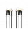 Hama 00205151 Audio/Video Cable, 3 RCA plugs - 3 RCA plugs, gold-plated 3m