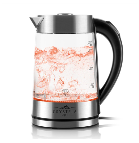 ETA Kettle | ETA515490000 CRYSTELA DIGI II | Electric | 2200 W | 1.7 L | Glass | 360° rotational base | Glass