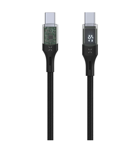 Fixed | Cable USB-C/USB-C with display, PD support, 1.2m, USB 2.0, 100W | FIXDD-CC12-BK