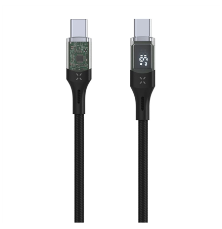 Fixed | Cable USB-C/USB-C with display, PD support, 2m, USB 2.0, 100W | FIXDD-CC2-BK