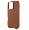 Fixed MagLeather | Back cover | Apple | iPhone 16 Pro | Leather | Brown