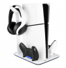 Fixed Multifunctional Station for PlayStation 5 (Slim) with Fans and Charging for two DualSense Controllers | FIXPS5S-MCS-BW