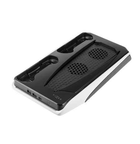 Fixed Multifunctional Station for PlayStation 5 with Cooling and Charging for two DualSense Controllers | FIXPS5-MCS-BW