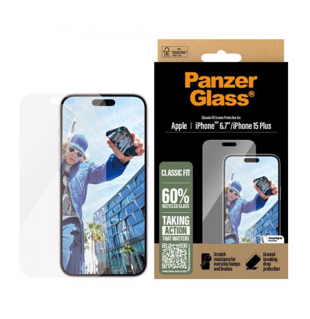Apple iPhone 15 Plus/16 Plus Classic Fit Glass by PanzerGlass