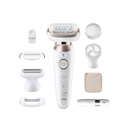 Braun Epilator | SES9-360 Silk épil 9 Flex 3D | Operating time (max) 50 min | Number of power levels 1 | Wet & Dry | White