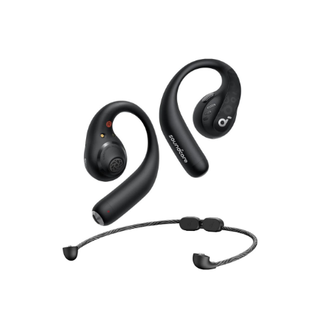 Anker Soundcore | Open-Ear Sport Headphones | AeroFit Pro | Bluetooth | Open-Ear | Microphone | Wireless | Midnight Black