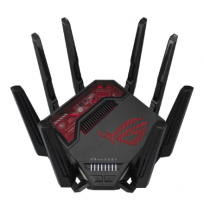 ASUS ROG Rapture GT-BE19000 wireless router Multi-Gigabit Ethernet Tri-band (2.4 GHz / 5 GHz / 6 GHz) Black, Red