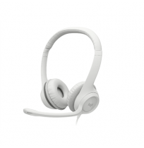 LOGITECH H390 Headset on-ear wired USB-A off-white