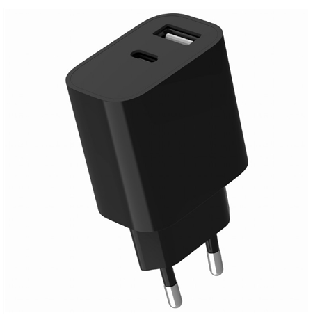 Gembird 2-port universal USB charger (A+C), 2.4 A | TA-UC-2AC12-01-BK
