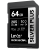 Lexar SDXC Professional SILVER Plus UHS-I/U3/A2/4K R205/W100 (V30) 64GB