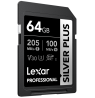 Lexar SDXC Professional SILVER Plus UHS-I/U3/A2/4K R205/W100 (V30) 64GB