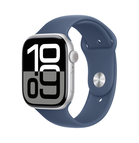 Apple Watch Series 10 | Smart watch | GPS (satellite) | Always-On Retina | Waterproof | Silver
