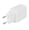 USB sieninis įkroviklis DELTACO, 1x USB-A 18 W, 1x USB-C PD 20 W, baltas/ USBC-AC154 / 1903153