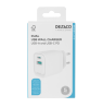 USB sieninis įkroviklis DELTACO, 1x USB-A 18 W, 1x USB-C PD 20 W, baltas/ USBC-AC154 / 1903153