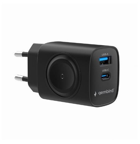 Gembird 2-in-1 20 W Apple Watch and Phone Fast Charger | TA-UC-PDQCW20-01-BK