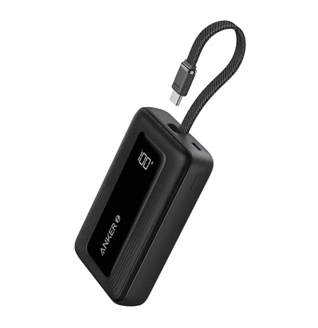 Anker Power Bank with Built-In USB-C Cable | A1688H11 | 10000 mAh | Black