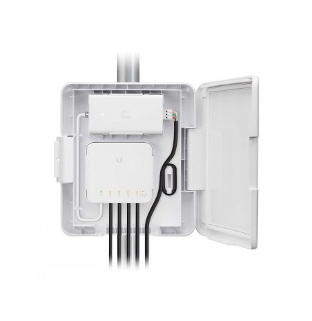 UBIQUITI SWITCH FLEX UTILITY IS AN OUTDOOR WEATHERPROOF ENCLOSURE DESIGNED FOR USE WITH THE SWITCH FLEX