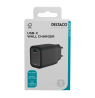 USB-C sieninis įkroviklis DELTACO, 1x USB-C PD, 20 W, juodas / USBC-AC151 / 1903150