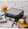 Adler Waffle Maker | AD 3083 | 1800 W | Number of pastry 4 | Belgium | Silver/Black