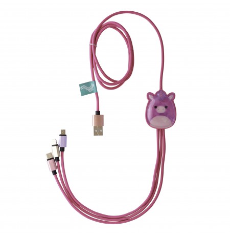 Squishmallows 3in1 charging cable (1.2M) Lola
