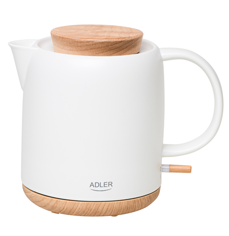 Adler Electric Kettle | AD 1304 | Electric | 1200 W | 1 L | Ceramic | 360° rotational base | White