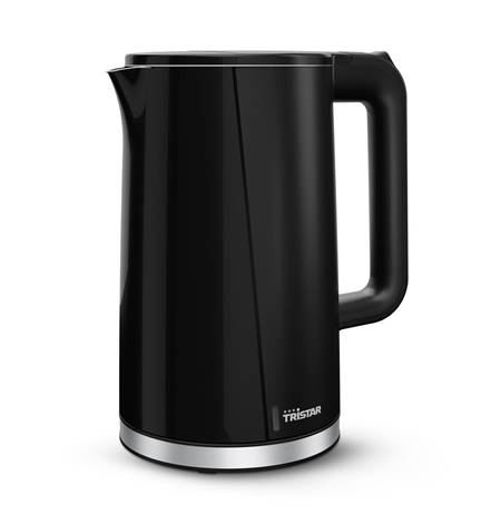 Tristar Double Walled Kettle | WK-3407 | Electric | 2200 W | 1.7 L | Plastic | 360° rotational base | Black