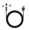 ColorWay Cable 3in1 (Lightning+MicroUSB+Type-C) Magnetic Rotation 540° 2.4А, 1m | CW-CBUU037-BK