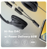 AXAGON | ADA-HCPD USB-C - Hi-Res DAC Audio Adapter PD, 60W