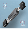 AXAGON Mobile USB 3.2 Gen 1 MINI card reader with USB-C and USB-A connectors | CRE-DAC