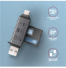 AXAGON Mobile USB 3.2 Gen 1 MINI card reader with USB-C and USB-A connectors | CRE-DAC
