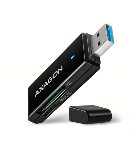 AXAGON Slim super-speed USB 3.2 Gen 1 card reader with a direct USB-A connector | CRE-S2N